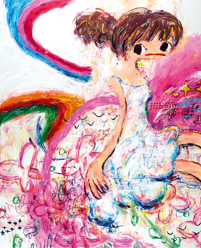 Ayako Rokkaku (JPN) – Bez názvu | 2007 | akryl na plátne | 250 x 200 cm