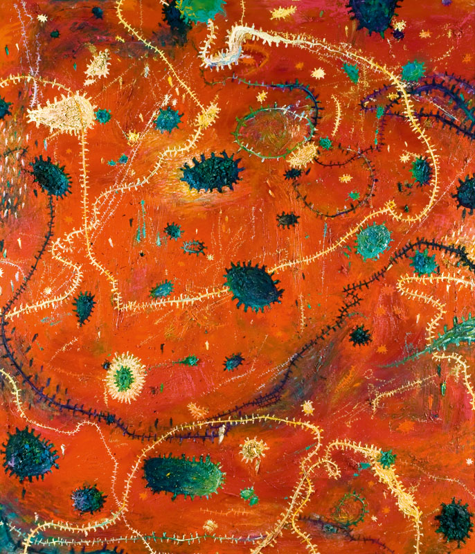 Günter Damisch (A) – Červené pole | 1998 | olej na plátne | 250 x 210 cm